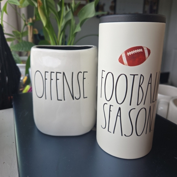 Rae Dunn Other - Football Season Ceramic Mug Set - Black and White